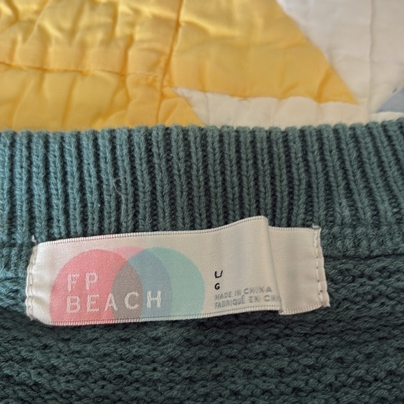 Free People Green Waffle Knit Lounge Set, heavyweight worn and washed x1 - Picture 3 of 3